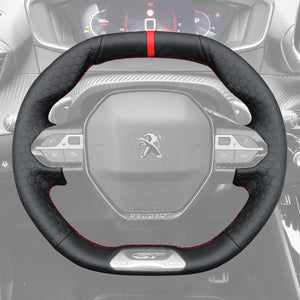 Griffowl Steering Wheel Cover for Crafted Touring Peugeot 308 SW GT 508 SW GT GT Line e-308 SW 2019-2025. Perfect for enthusiasts seeking refined interior mods.