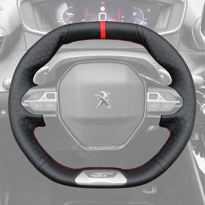 Griffowl Steering Wheel Cover for Crafted Touring Peugeot 308 SW GT 508 SW GT GT Line e-308 SW 2019-2025. Perfect for enthusiasts seeking refined interior mods.