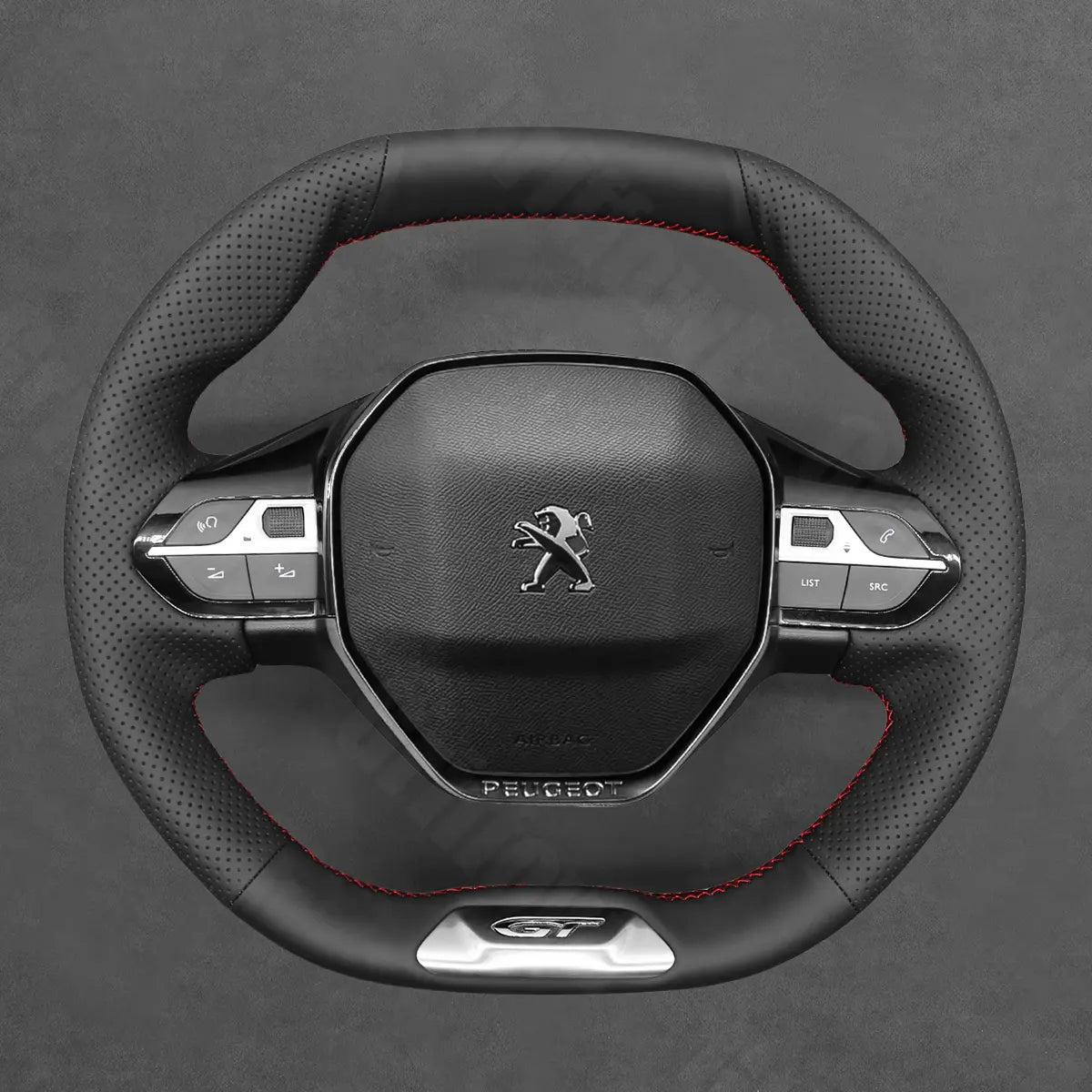 Griffowl Steering Wheel Cover for Crafted Touring Peugeot 308 SW GT 508 SW GT GT Line e-308 SW 2019-2025. Perfect for enthusiasts seeking refined interior mods.