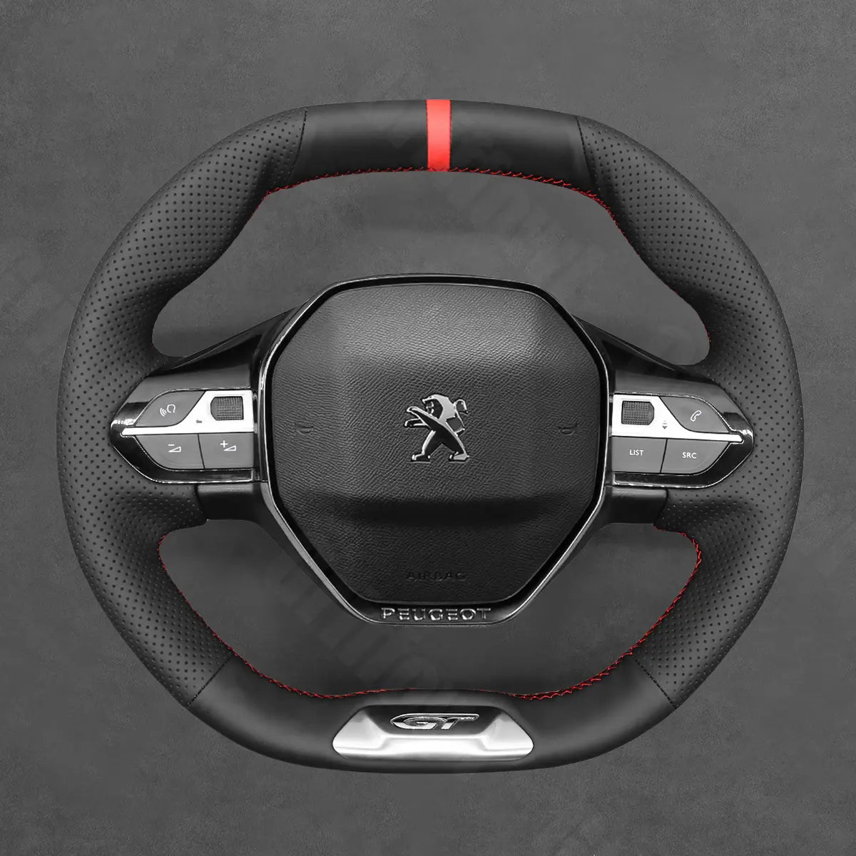 Griffowl Steering Wheel Cover for Crafted Touring Peugeot 308 SW GT 508 SW GT GT Line e-308 SW 2019-2025. Perfect for enthusiasts seeking refined interior mods.