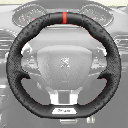 Griffowl Steering Wheel Cover for Crafted Touring Peugeot 308 SW GT GT Line 2015-2025. Elevate your interior with Griffowl's wrap and stitch kit.