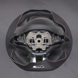 Griffowl Steering Wheel Cover for Crafted Touring Peugeot 308 SW GT GT Line 2015-2025. Elevate your interior with Griffowl's wrap and stitch kit.