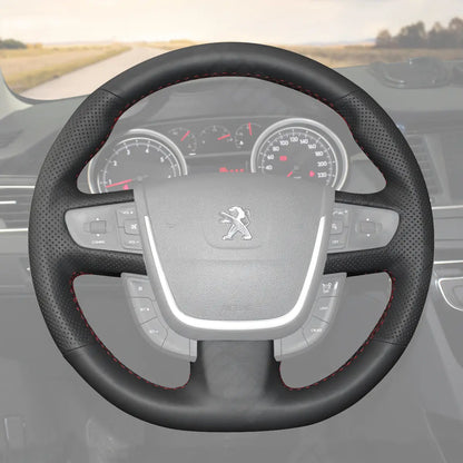 Griffowl Steering Wheel Cover for Crafted Touring Peugeot 508 SW 2011-2018. Perfect grip with our steering wheel wrap and custom interior touch.
