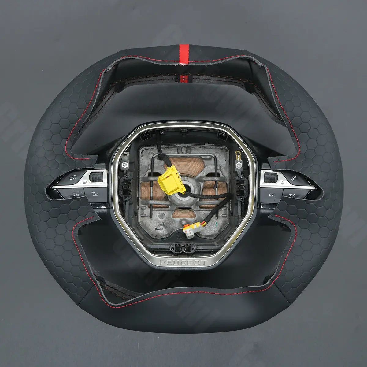 Griffowl Steering Wheel Cover for Crafted Touring Peugeot 508 SW 2019-2022. Perfect grip with our steering wheel wrap and custom interior touch.