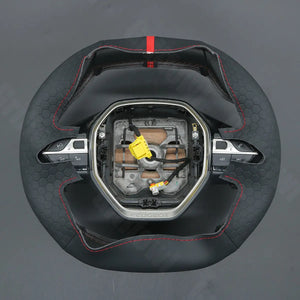 Griffowl Steering Wheel Cover for Crafted Touring Peugeot 508 SW 2019-2022. Perfect grip with our steering wheel wrap and custom interior touch.