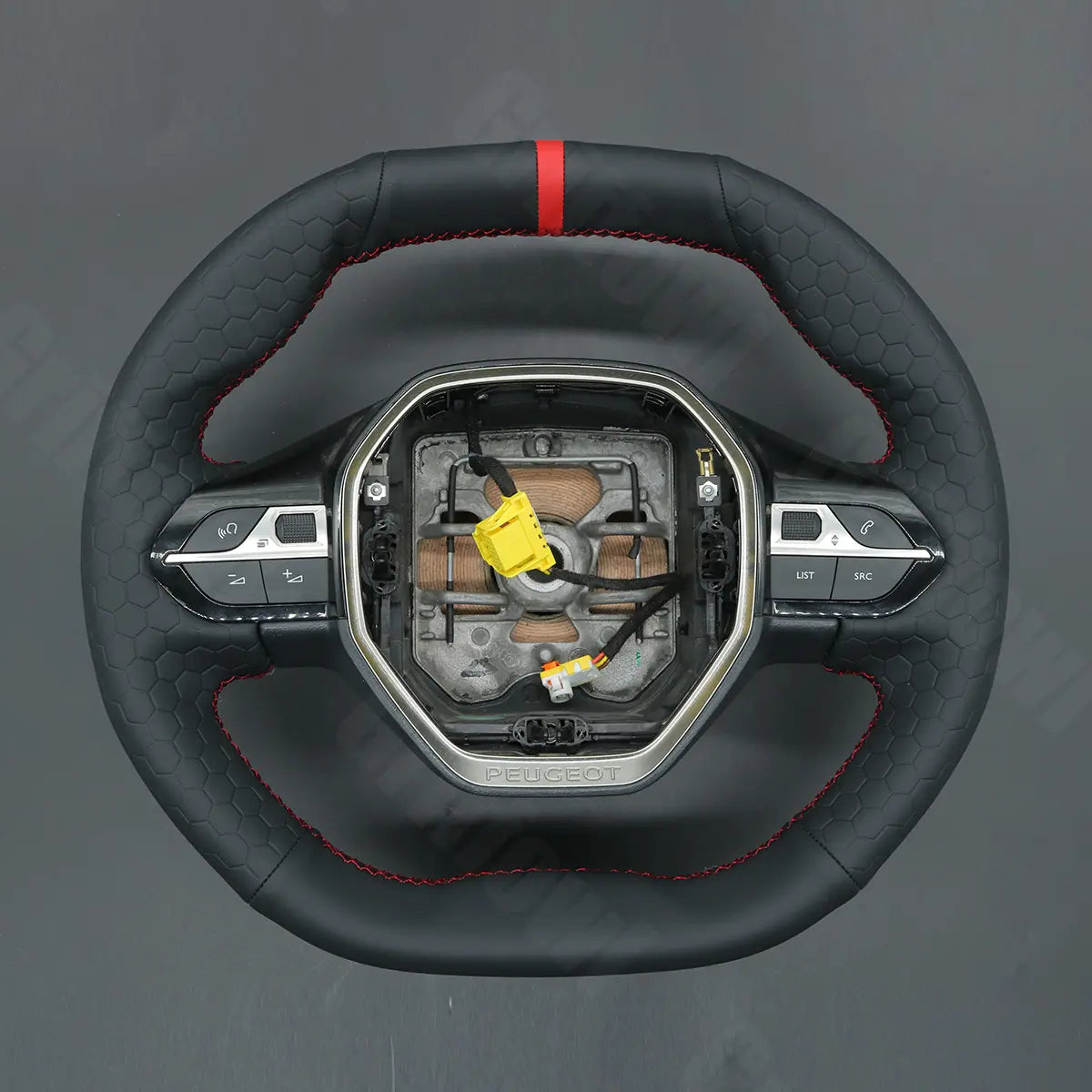 Griffowl Steering Wheel Cover for Crafted Touring Peugeot 508 SW 2019-2022. Perfect grip with our steering wheel wrap and custom interior touch.