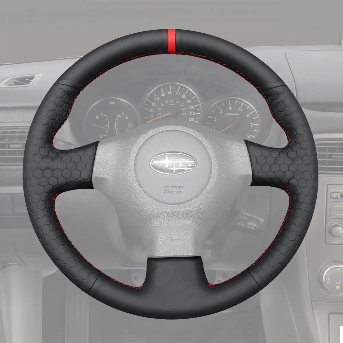 Griffowl Steering Wheel Cover for Crafted Touring Subaru Outback Crafted Touring 2005-2007. Elevate your interior with Griffowl's wrap and stitch kit.
