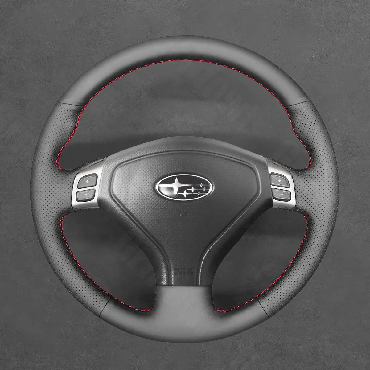 Griffowl Steering Wheel Cover for Crafted Touring Subaru Outback Mutifunction button 2005-2007. Elevate your interior with Griffowl's wrap and stitch kit.
