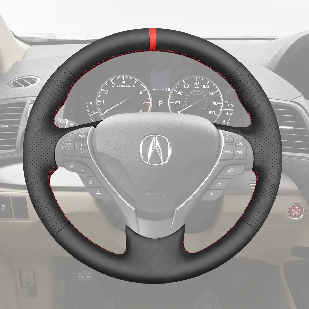 Griffowl Steering Wheel Cover for Customized Sedan Acura ILX TL 2009-2022. Perfect grip with our steering wheel wrap and custom interior touch.
