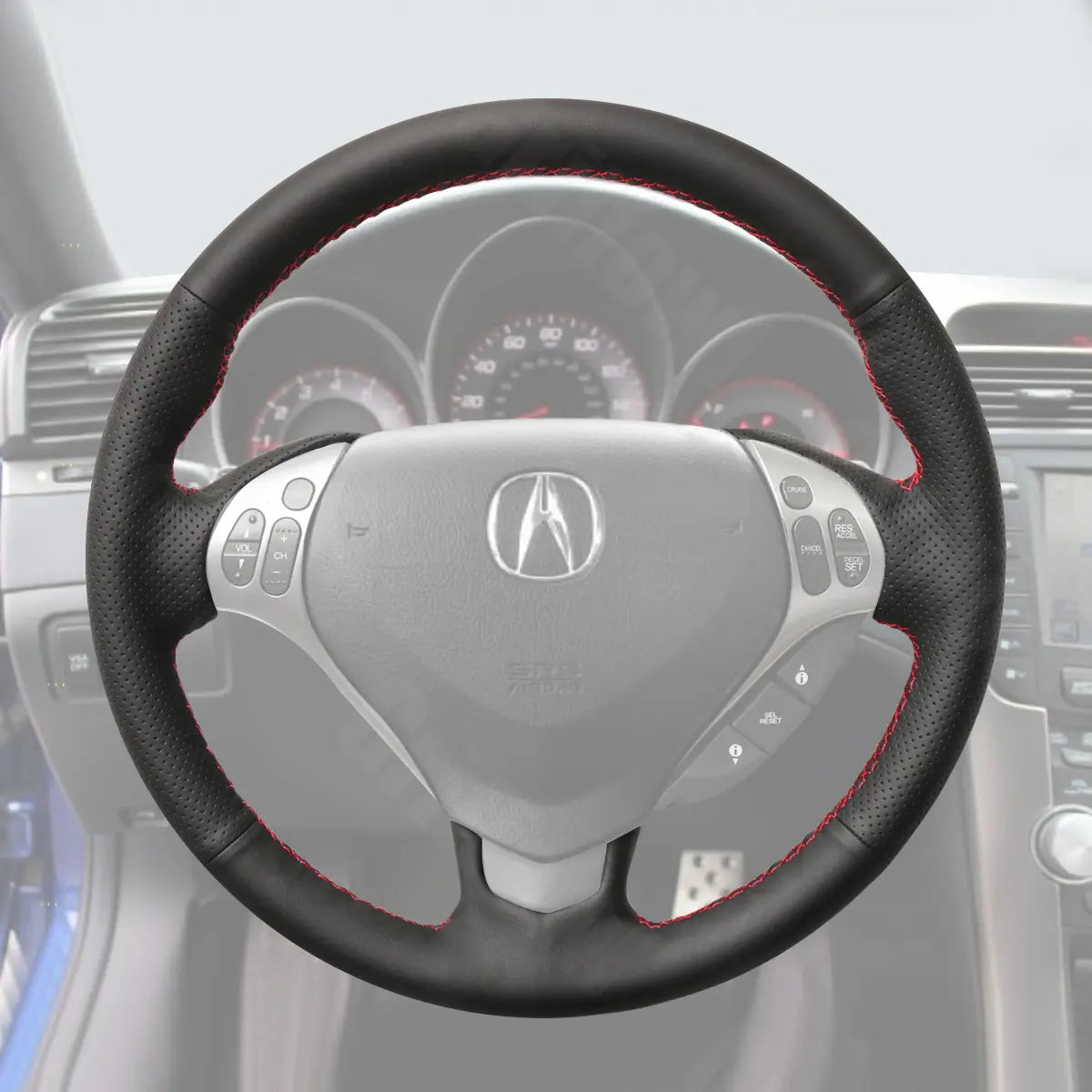 Griffowl Steering Wheel Cover for Customized Sedan Acura TL 2007-2008. Compact, hand-sewn DIY wrap for quick interior mods and grip upgrade.
