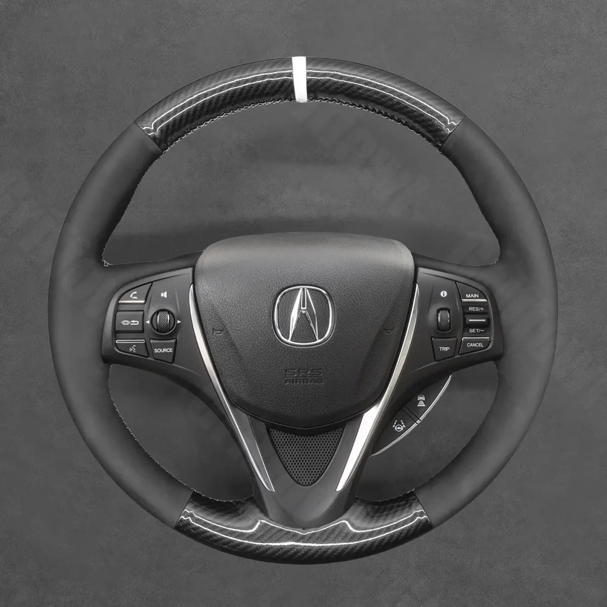 Griffowl Steering Wheel Cover for Customized Sedan Acura TLX 2015-2020. Perfect grip with our steering wheel wrap and custom interior touch.
