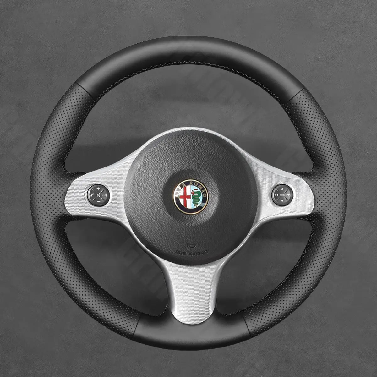 Griffowl Steering Wheel Cover for Customized Sedan Alfa Romeo 159 2006-2012. Perfect grip with our steering wheel wrap and custom interior touch.