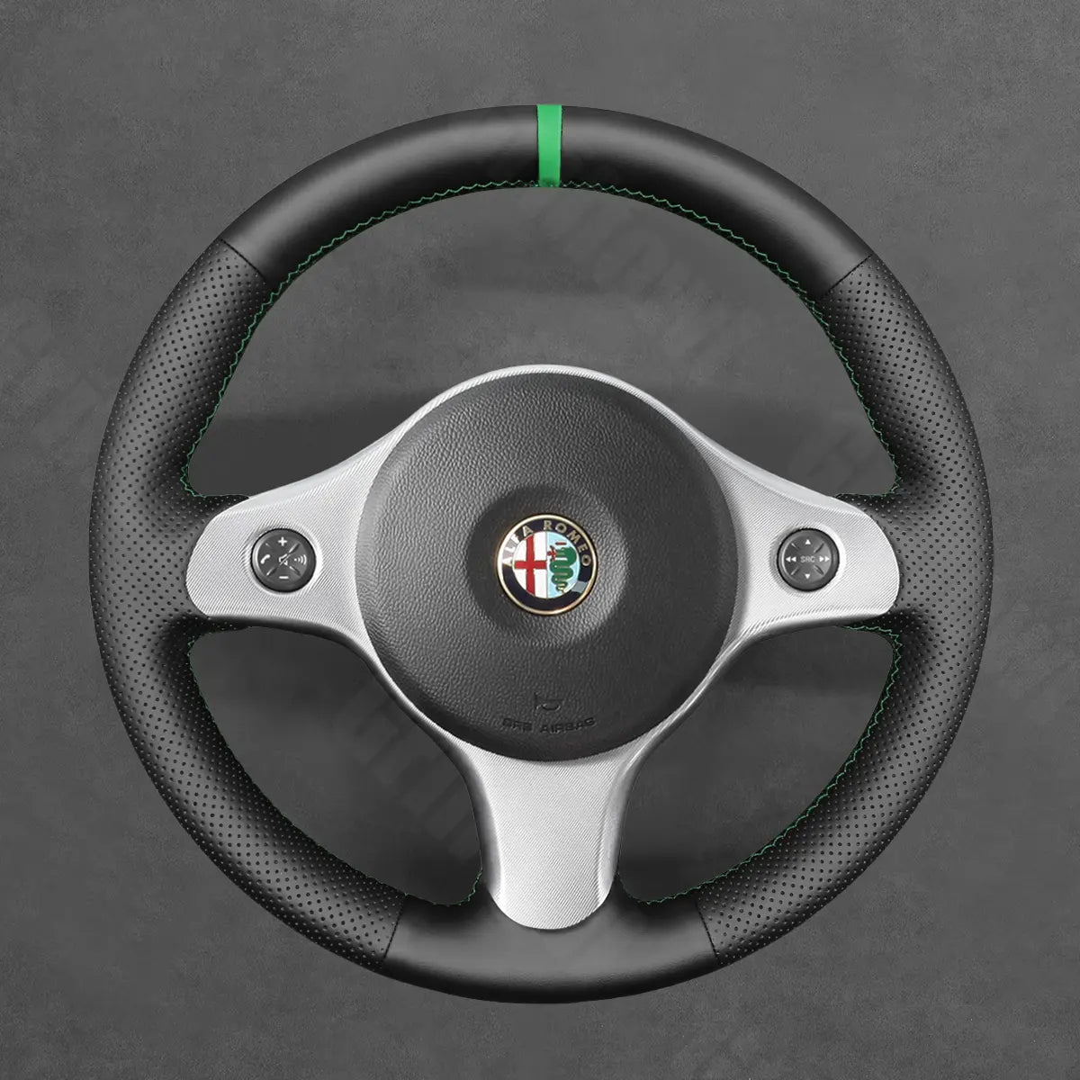 Griffowl Steering Wheel Cover for Customized Sedan Alfa Romeo 159 2006-2012. Perfect grip with our steering wheel wrap and custom interior touch.