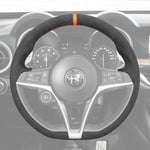 Griffowl Steering Wheel Cover for Customized Sedan Alfa Romeo Giulia 2016-2020. For refined interior upgrades using our wrap and stitch kit.