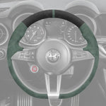 Griffowl Steering Wheel Cover for Customized Sedan Alfa Romeo Giulia Quadrifoglio 2017-2019. Elevate your interior with Griffowl's wrap and stitch kit.