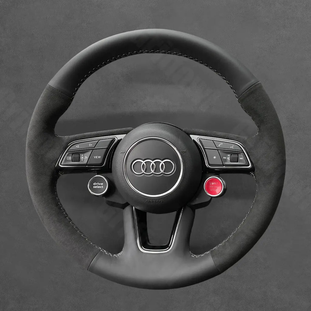 Griffowl Steering Wheel Cover for Customized Sedan Audi A1 A3 A4 A5 S3 S4 S5 RS3 RS4 RS5 2015-2024. Hand-sewn DIY kit blends grip, function, and style inside.