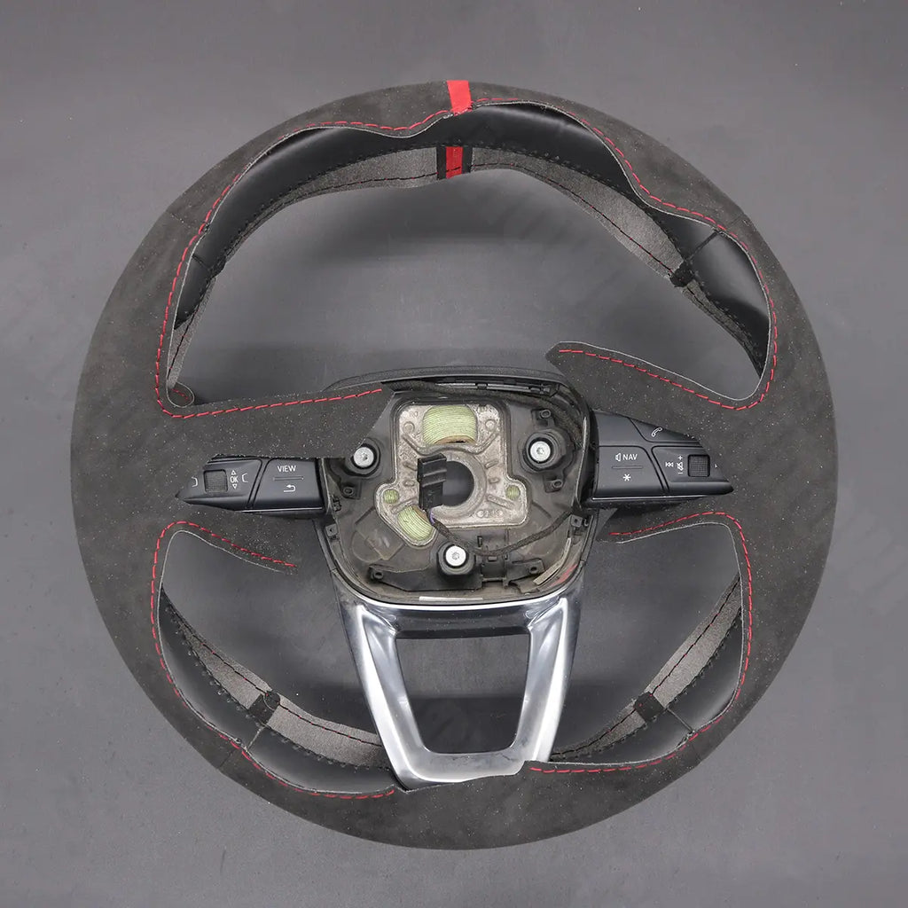 Griffowl Steering Wheel Cover for Customized Sedan Audi A3 A4 A5 S3 S4 S5 RS3 RS4 RS5 2015-2024. Hand-sewn DIY kit blends grip, function, and style inside.