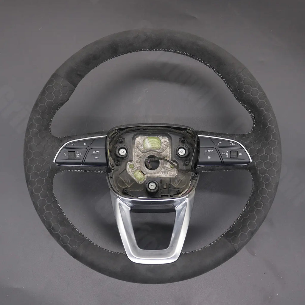 Griffowl Steering Wheel Cover for Customized Sedan Audi A3 A4 A5 S3 S4 S5 RS3 RS4 RS5 2015-2024. Hand-sewn DIY kit blends grip, function, and style inside.