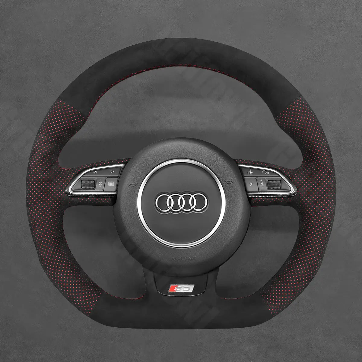 Griffowl Steering Wheel Cover for Customized Sedan Audi A5 A7 RS5 RS7 S3 S4 S5 S6 S7 2012-2018. Elevate your interior with Griffowl's wrap and stitch kit.
