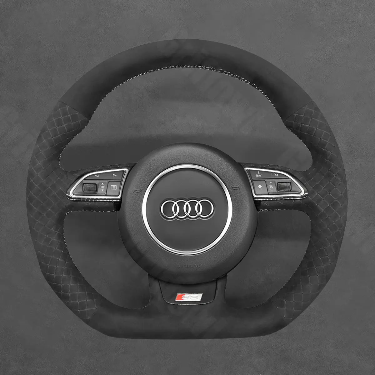 Griffowl Steering Wheel Cover for Customized Sedan Audi A5 A7 RS5 RS7 S3 S4 S5 S6 S7 2012-2018. Elevate your interior with Griffowl's wrap and stitch kit.
