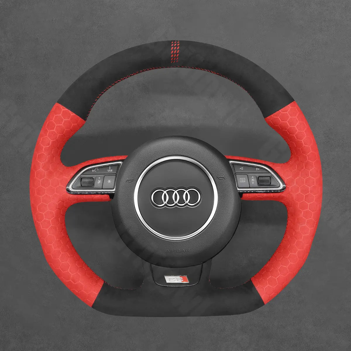 Griffowl Steering Wheel Cover for Customized Sedan Audi A5 A7 RS5 RS7 S3 S4 S5 S6 S7 2012-2018. Elevate your interior with Griffowl's wrap and stitch kit.

