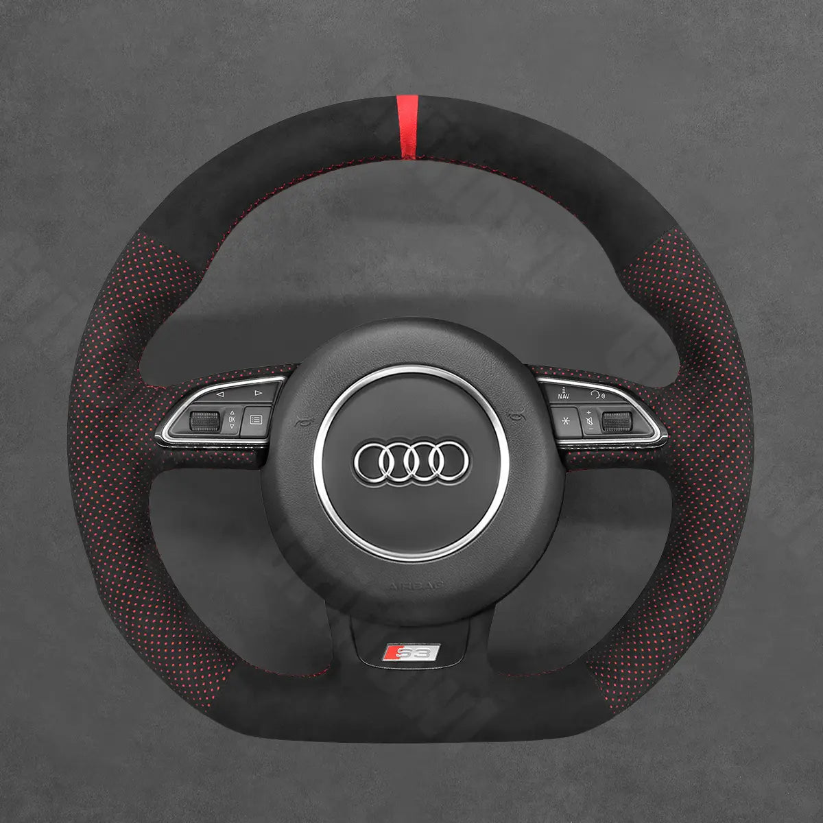 Griffowl Steering Wheel Cover for Customized Sedan Audi A5 A7 RS5 RS7 S3 S4 S5 S6 S7 2012-2018. Elevate your interior with Griffowl's wrap and stitch kit.
