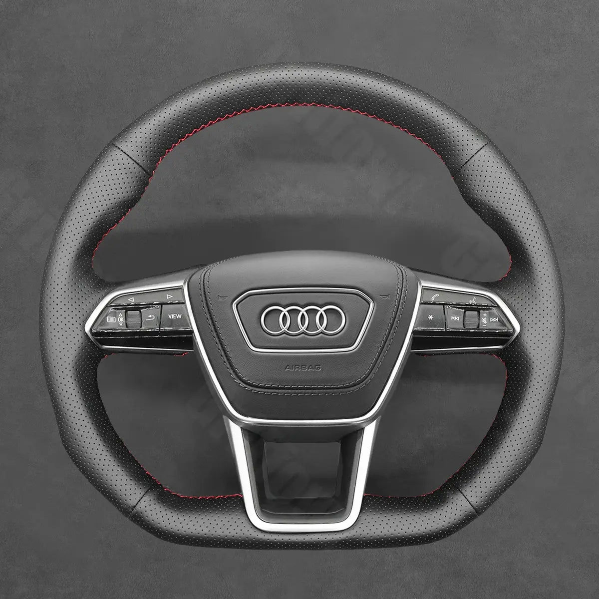 Griffowl Steering Wheel Cover for Customized Sedan Audi A6 A7 S6 S7 RS6 RS7 RS E-tron GT 2018-2024. Hand-sewn DIY kit blends grip, function, and style inside.