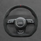 Griffowl Steering Wheel Cover for Customized Sedan Audi S3 S4 S5 RS3 RS4 RS5 2016-2022. Elevate your interior with Griffowl's wrap and stitch kit.