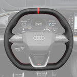 Griffowl Steering Wheel Cover for Crafted Touring Audi A6 e-tron 2025. Compact, hand-sewn DIY wrap for quick interior mods and grip upgrade.