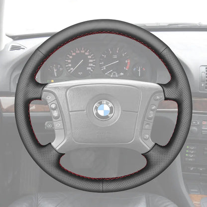 Griffowl Steering Wheel Cover for Customized Sedan BMW 3 Series E36 E46 E39 7 Series E38 1994-2004. Hand-sewn DIY kit blends grip, function, and style inside.