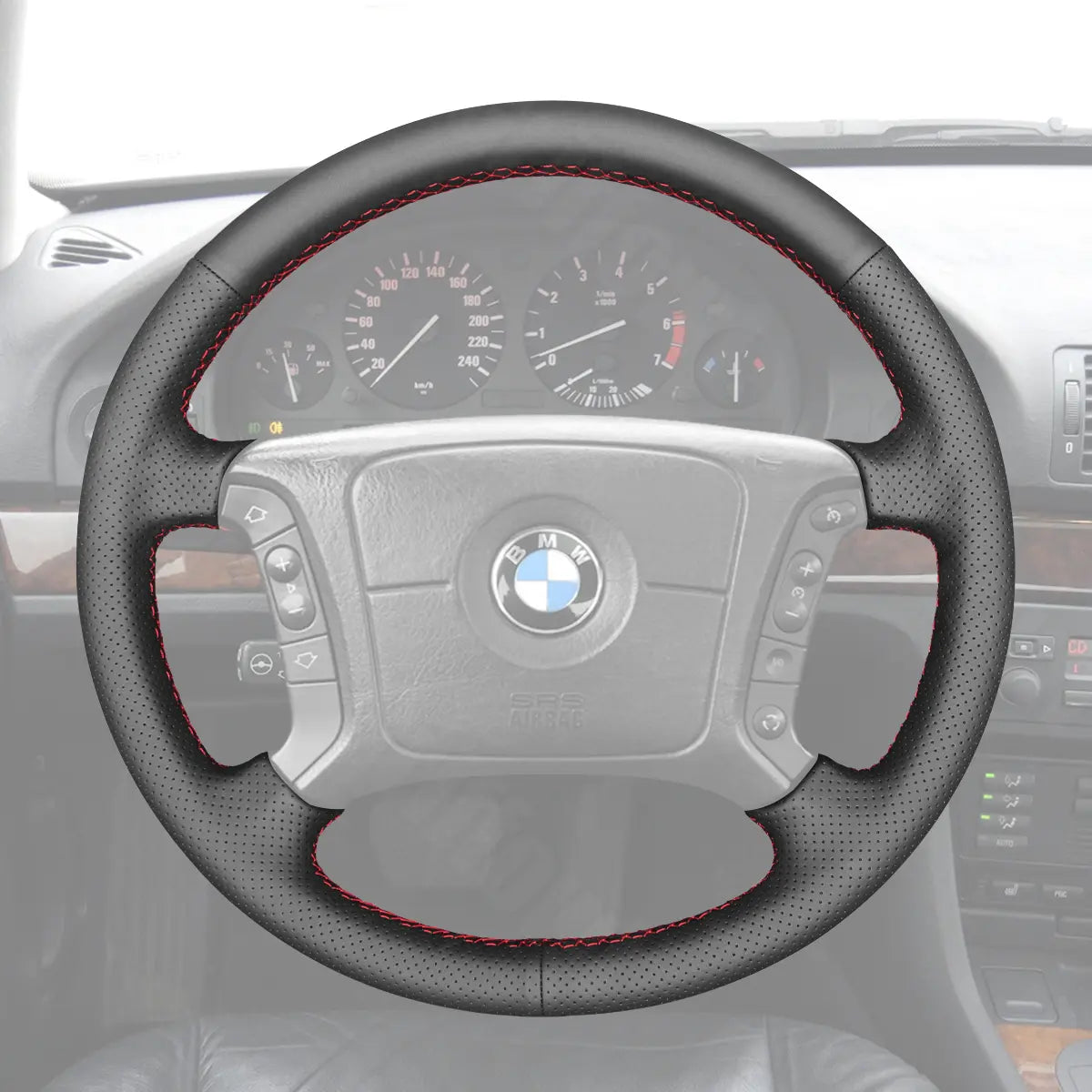 Griffowl Steering Wheel Cover for Customized Sedan BMW 3 Series E36 E46 E39 7 Series E38 1994-2004. Hand-sewn DIY kit blends grip, function, and style inside.