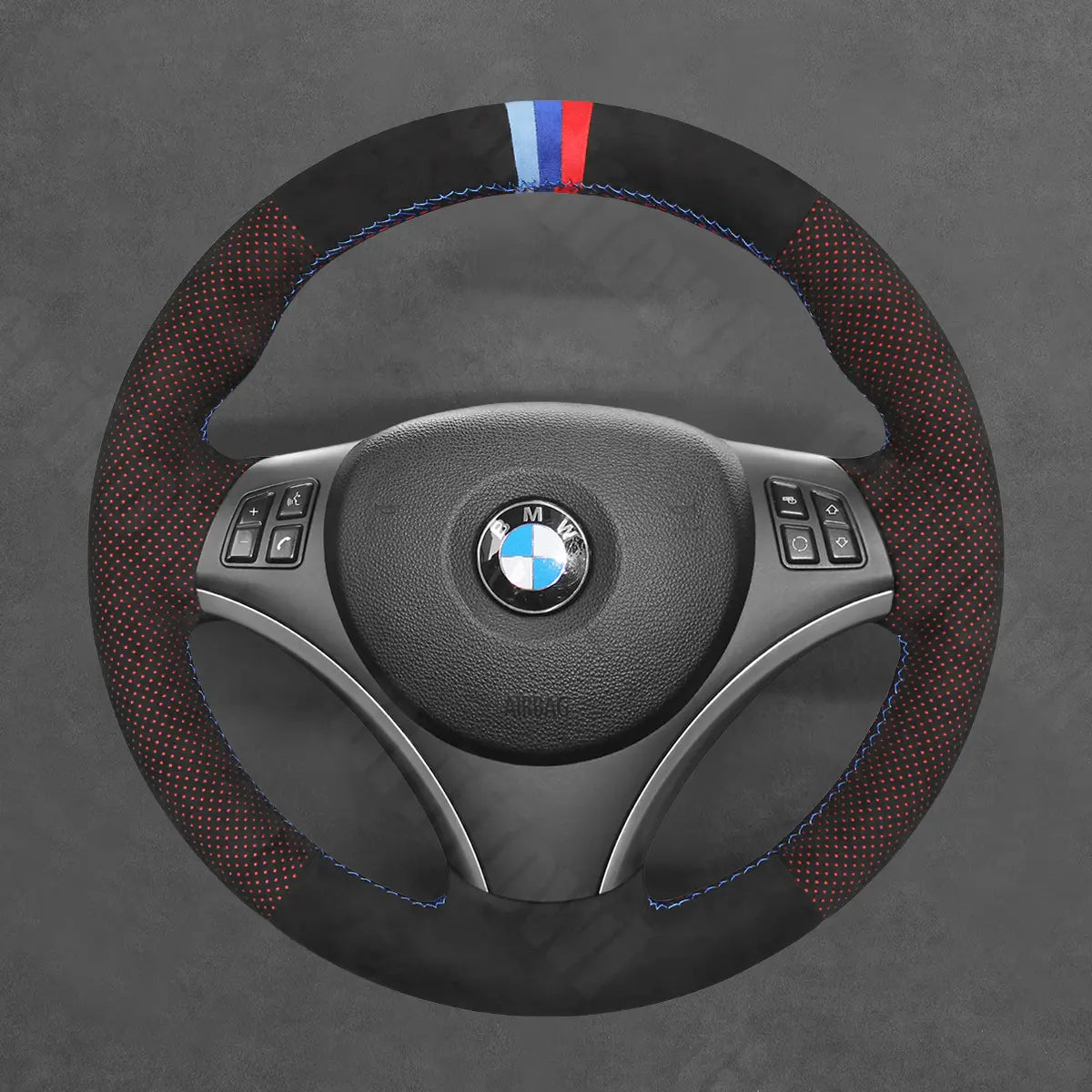 Griffowl Steering Wheel Cover for Customized Sedan BMW 3 Series E90 M3 2005-2013. For refined interior upgrades using our wrap and stitch kit.