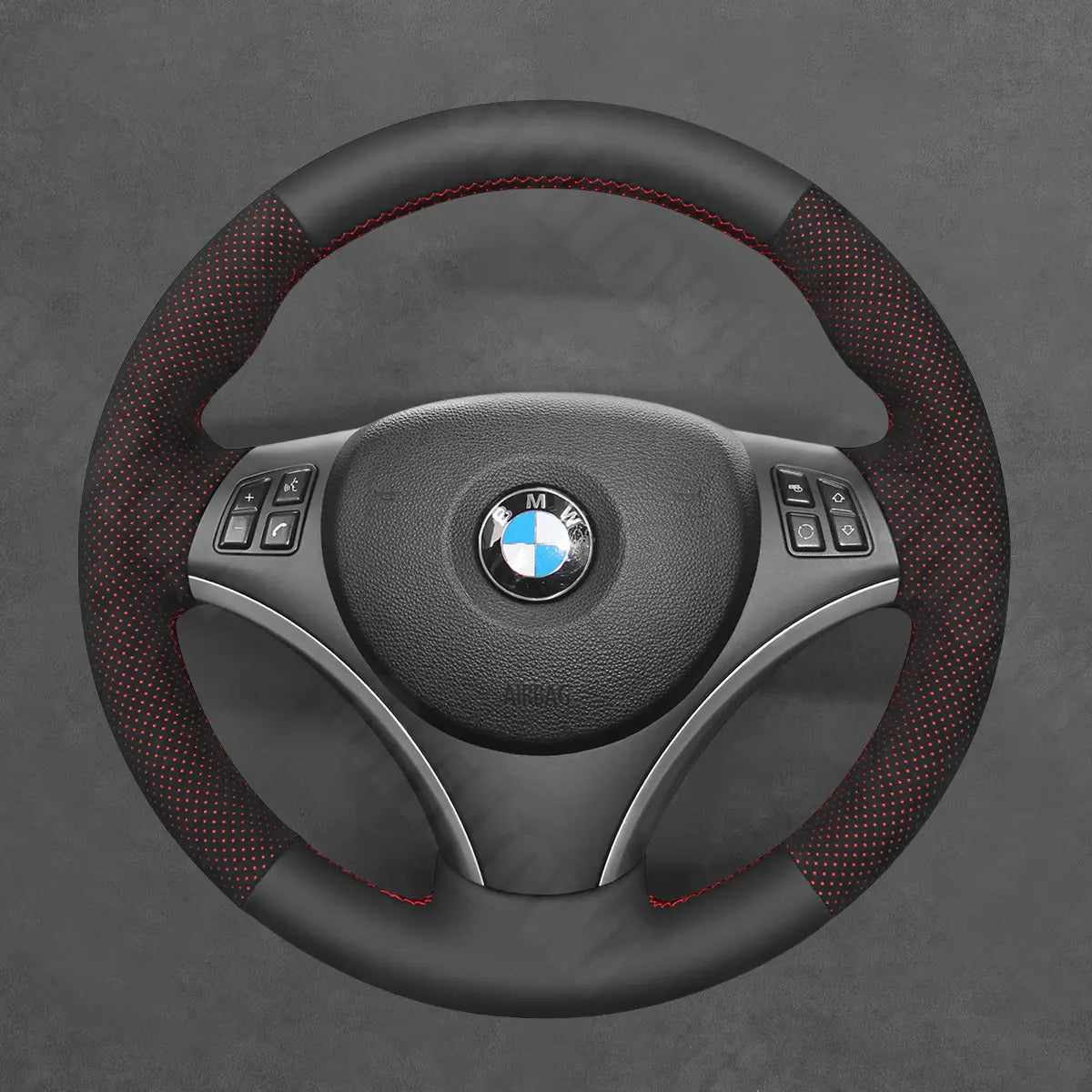 Griffowl Steering Wheel Cover for Customized Sedan BMW 3 Series E90 M3 2005-2013. For refined interior upgrades using our wrap and stitch kit.