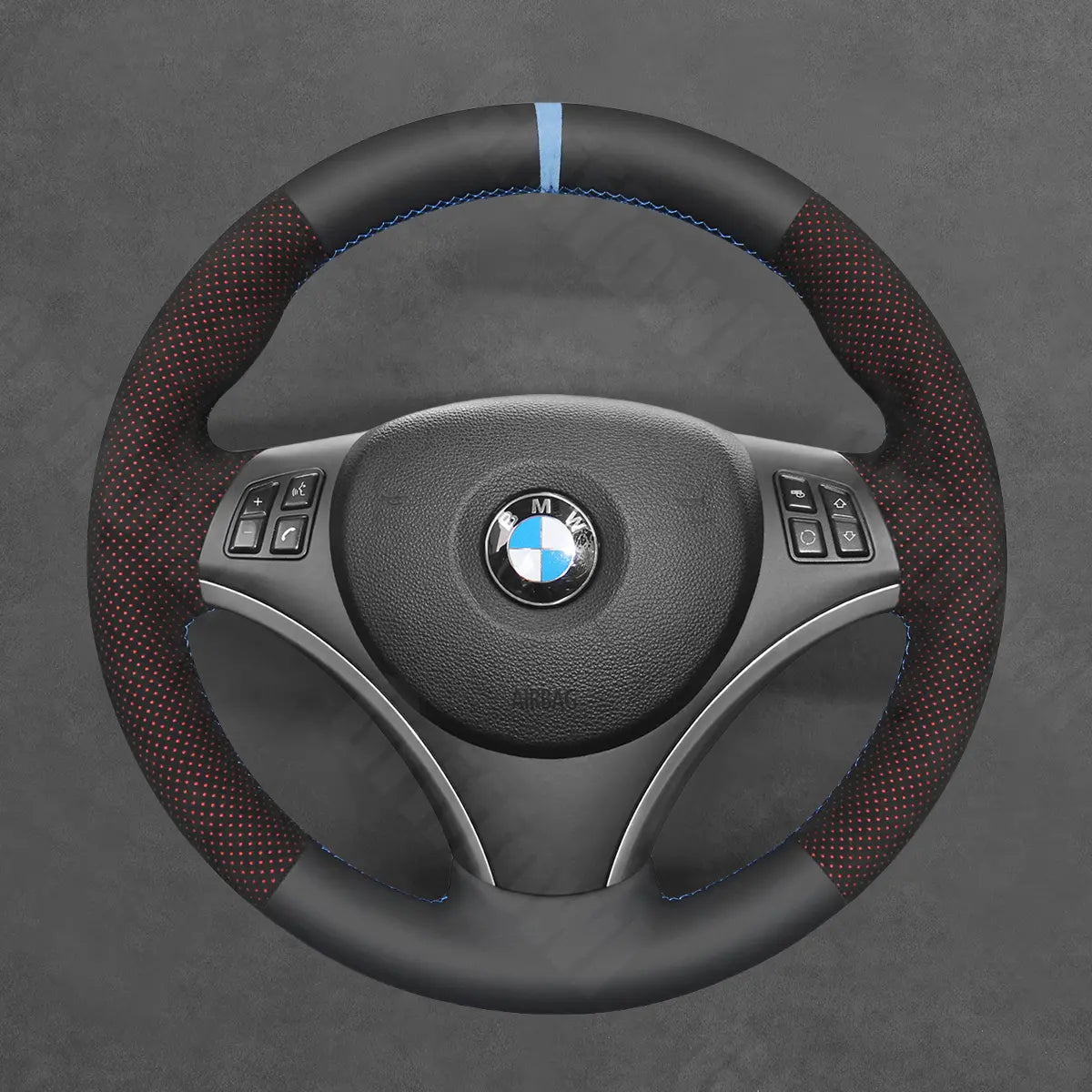Griffowl Steering Wheel Cover for Customized Sedan BMW 3 Series E90 M3 2005-2013. For refined interior upgrades using our wrap and stitch kit.