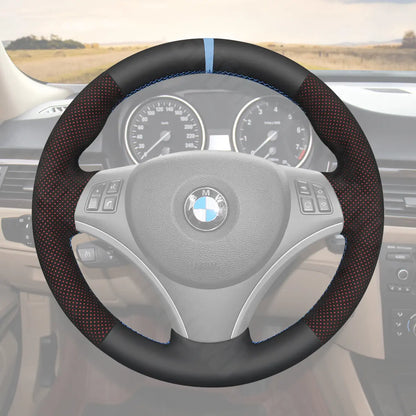 Griffowl Steering Wheel Cover for Customized Sedan BMW 3 Series E90 M3 2005-2013. For refined interior upgrades using our wrap and stitch kit.
