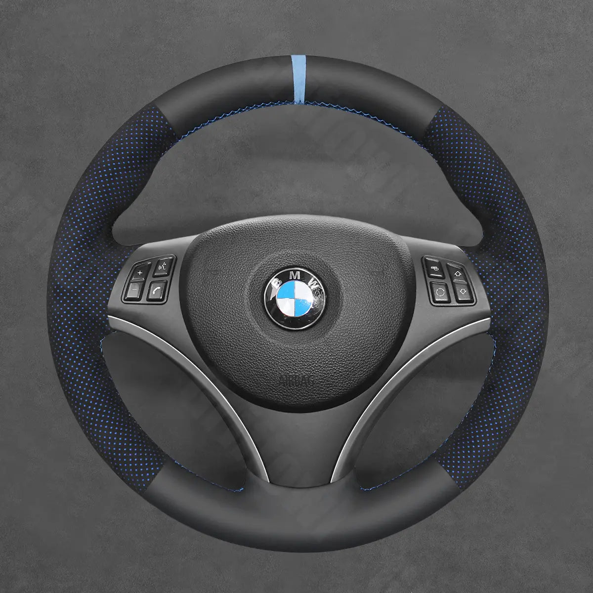 Griffowl Steering Wheel Cover for Customized Sedan BMW 3 Series E90 M3 2005-2013. For refined interior upgrades using our wrap and stitch kit.