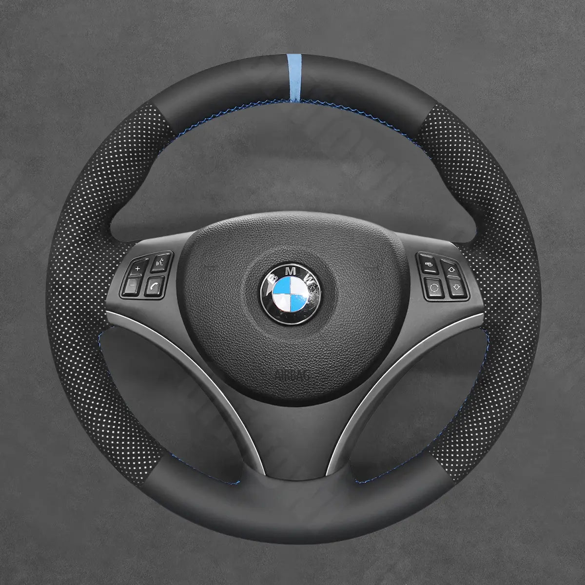 Griffowl Steering Wheel Cover for Customized Sedan BMW 3 Series E90 M3 2005-2013. For refined interior upgrades using our wrap and stitch kit.