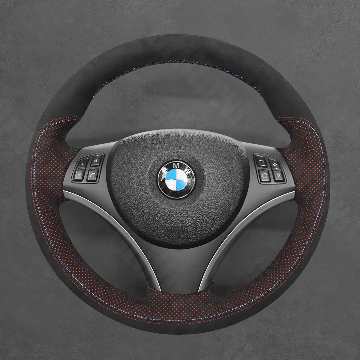 Griffowl Steering Wheel Cover for Customized Sedan BMW 3 Series E90 M3 2005-2013. For refined interior upgrades using our wrap and stitch kit.