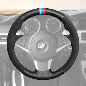 Griffowl Steering Wheel Cover for Customized Sedan BMW 5 Series E60 M5 2003-2010. For refined interior upgrades using our wrap and stitch kit.