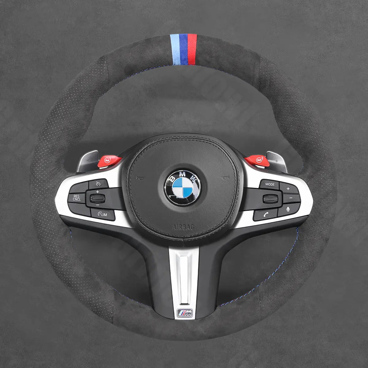 Griffowl Steering Wheel Cover for Customized Sedan BMW M3 G80 2021-2024. Perfect grip with our steering wheel wrap and custom interior touch.