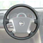 Griffowl Steering Wheel Cover for Customized Sedan Chevrolet Epica 2006-2010. Griffowl's interior mod with hand-sewn DIY steering wheel kit.

