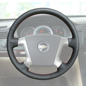 Griffowl Steering Wheel Cover for Customized Sedan Chevrolet Epica 2006-2010. Griffowl's interior mod with hand-sewn DIY steering wheel kit.
