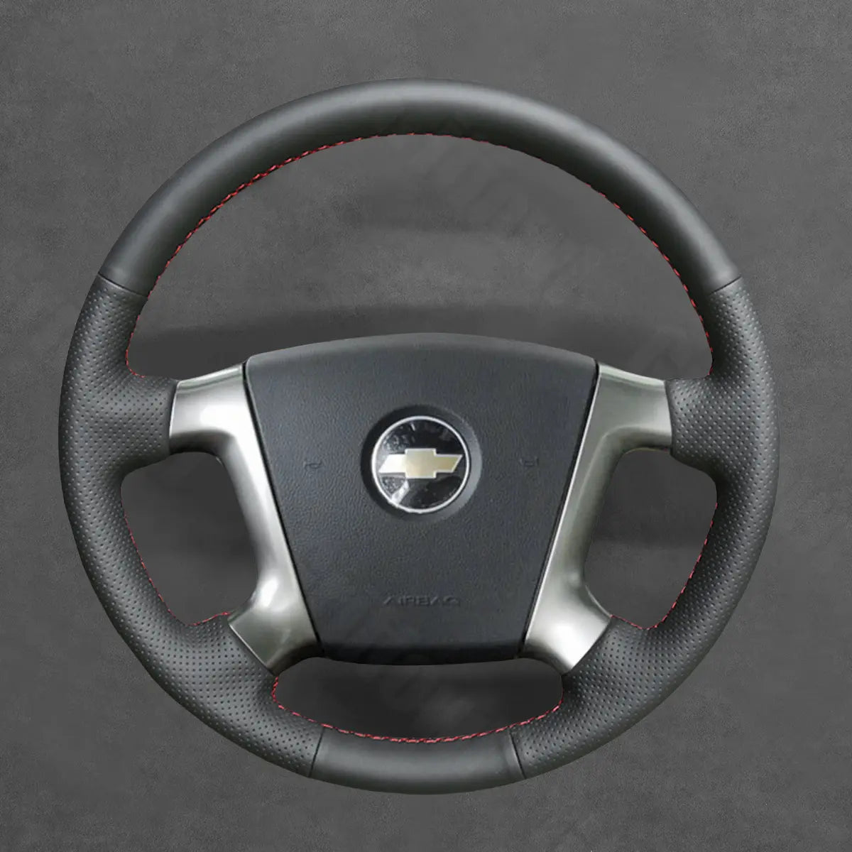 Griffowl Steering Wheel Cover for Customized Sedan Chevrolet Epica 2006-2010. Griffowl's interior mod with hand-sewn DIY steering wheel kit.

