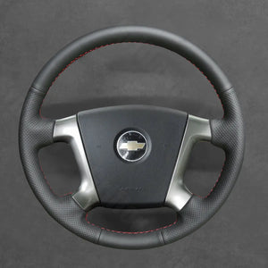 Griffowl Steering Wheel Cover for Customized Sedan Chevrolet Epica 2006-2010. Griffowl's interior mod with hand-sewn DIY steering wheel kit.

