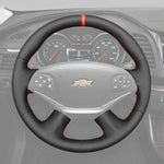 Griffowl Steering Wheel Cover for Customized Sedan Chevrolet Impala 2014-2020. Griffowl's interior mod with hand-sewn DIY steering wheel kit.
