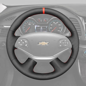 Griffowl Steering Wheel Cover for Customized Sedan Chevrolet Impala 2014-2020. Griffowl's interior mod with hand-sewn DIY steering wheel kit.
