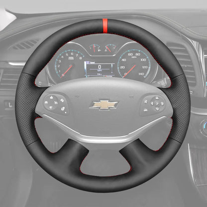 Griffowl Steering Wheel Cover for Customized Sedan Chevrolet Impala 2014-2020. Griffowl's interior mod with hand-sewn DIY steering wheel kit.
