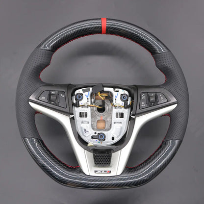 Griffowl Steering Wheel Cover for Customized Sedan Chevrolet Sonic RS LT 2012-2020. Hand-sewn kit for drivers seeking precision and comfort.
