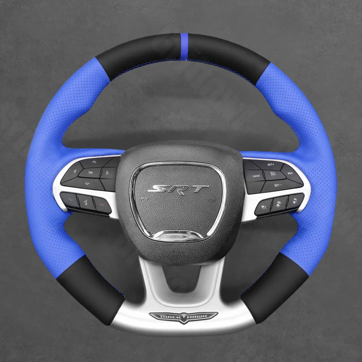 Griffowl Steering Wheel Cover for Customized Sedan Dodge Charger SRT 2015-2023. For refined interior upgrades using our wrap and stitch kit.

