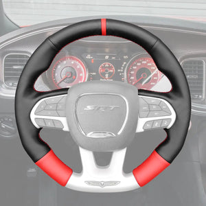 Griffowl Steering Wheel Cover for Customized Sedan Dodge Charger SRT 2015-2023. For refined interior upgrades using our wrap and stitch kit.
